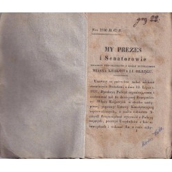 DZIENNIK GŁÓWNY SENATU KRAKÓW - O POLICYI - 1834 - 3