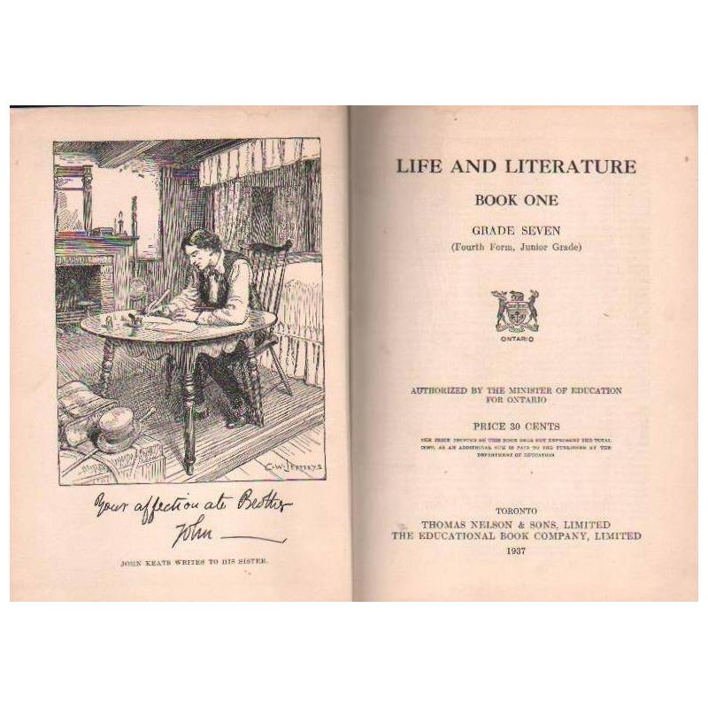 LIFE AND LITERATURE - BOOK ONE - GRADE SEVEN 1937 - 1