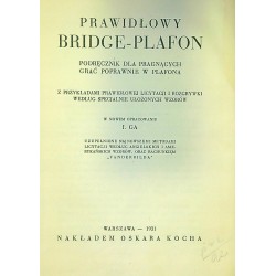PRAWIDŁOWY BRIDGE-PLAFON - PODRĘCZNIK (1931) - Unikat Antykwariat i Księgarnia