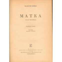 MATKA - MAKSYM GORKI 1948 - Unikat Antykwariat i Księgarnia