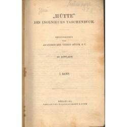 HUTTE DES INGENIEURS TASCHENBUCH I BAND 1915 - Unikat Antykwariat i Księgarnia