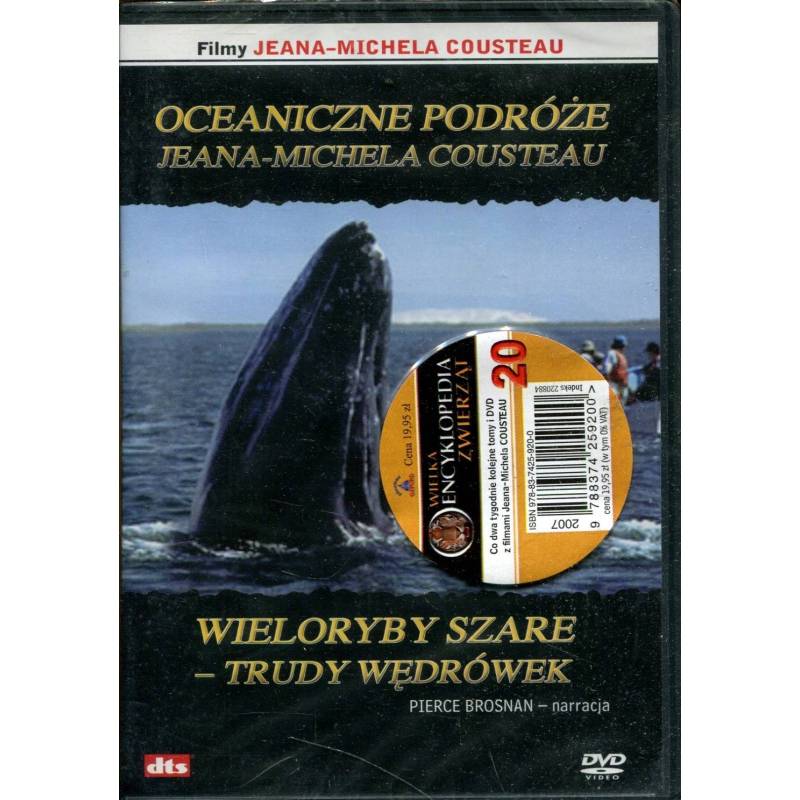 WIELORYBY - SZARE TRUDY WĘDRÓWEK - COUSTEAU - DVD - Unikat Antykwariat i Księgarnia