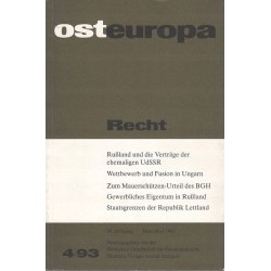 OSTEUROPA - RECHT - 4/93 - Unikat Antykwariat i Księgarnia