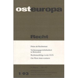 OSTEUROPA - RECHT - 1/93 - Unikat Antykwariat i Księgarnia