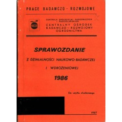 SPRAWOZDANIE Z DZIAŁALNOŚCI BADAWCZEJ COBRO 1986 - Unikat Antykwariat i Księgarnia