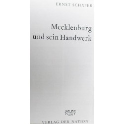 MECKLENBURG UND SEIN HANDWERK - ERNST SCHAFER * - 1