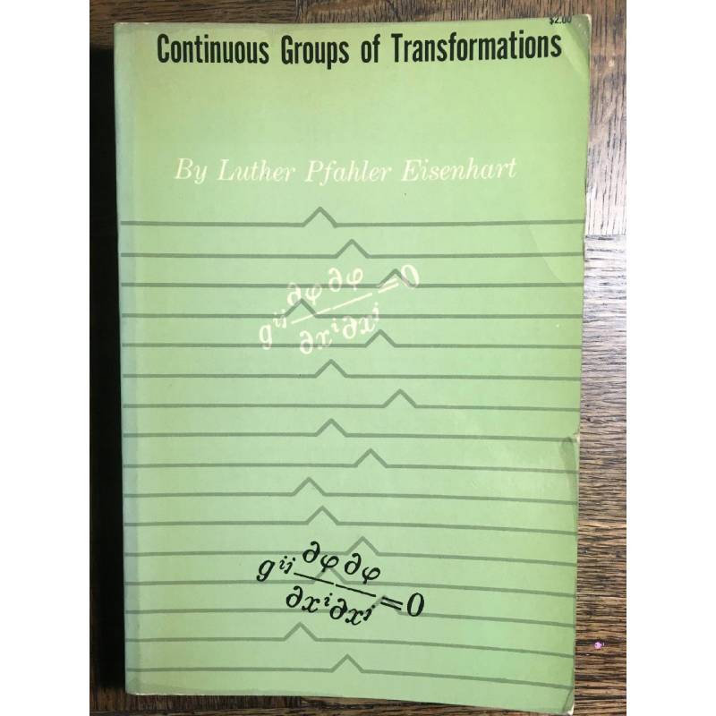 Eisenhart - Continuous groups of transformations - 1